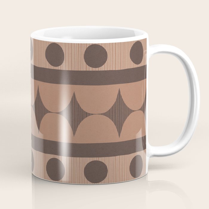 Geometric Repeats 2 Inspired by PANTONE 17 1230 Mocha Mousse Coffee Mug Gallery Image 1