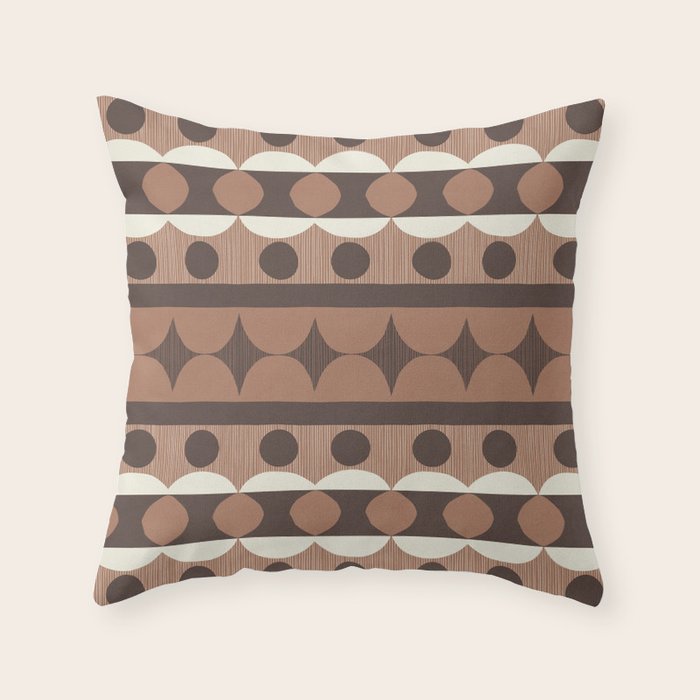 Geometric Repeats 2 Inspired by PANTONE 17 1230 Mocha Mousse Throw Pillow Gallery Image 6