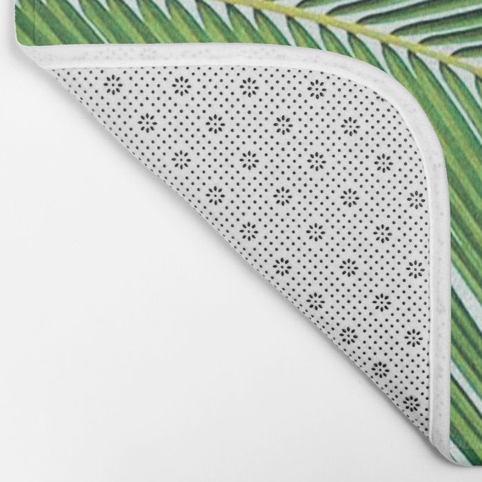 Palm leaf - greenery Bath Mat Gallery Image 2