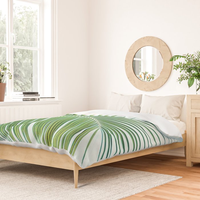 Palm leaf - greenery Duvet Cover Gallery Image 2