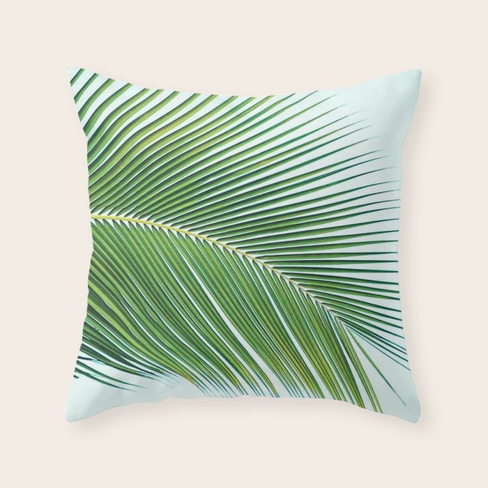 Palm leaf - greenery Throw Pillow Gallery Image 1