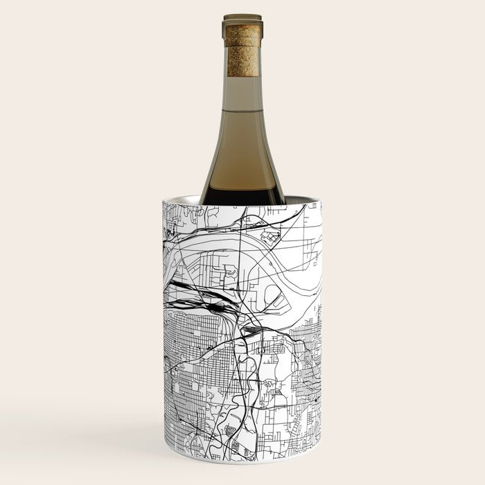 Kansas City White Map Wine Chiller Gallery Image 3