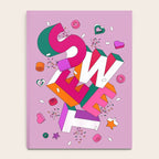 SWEET - colorful typography on pink Notebook Gallery Image 4
