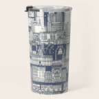 Philadelphia toile blue indigo Travel Mug Gallery Image 3