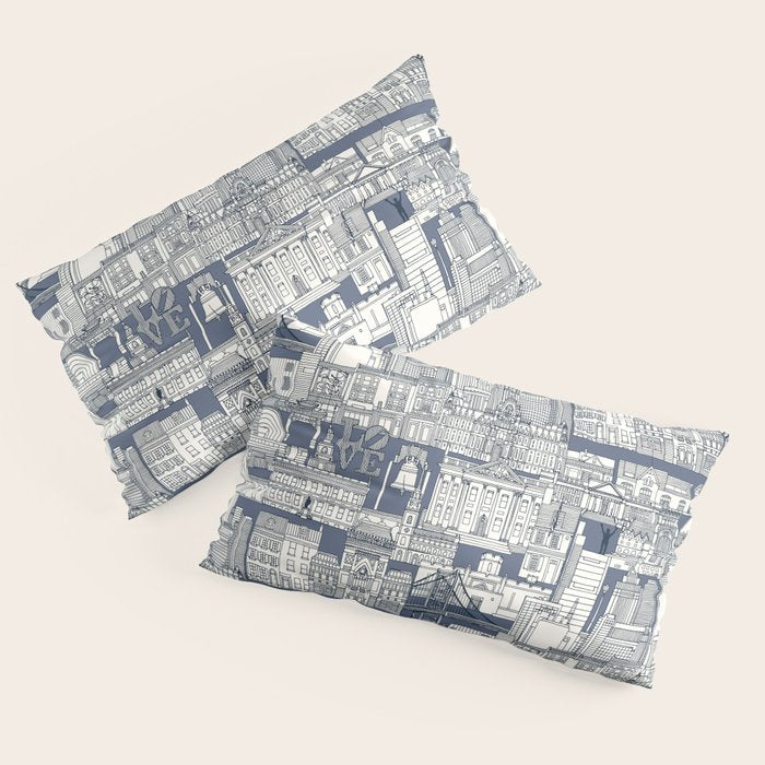 Philadelphia toile blue indigo Pillow Sham Gallery Image 2