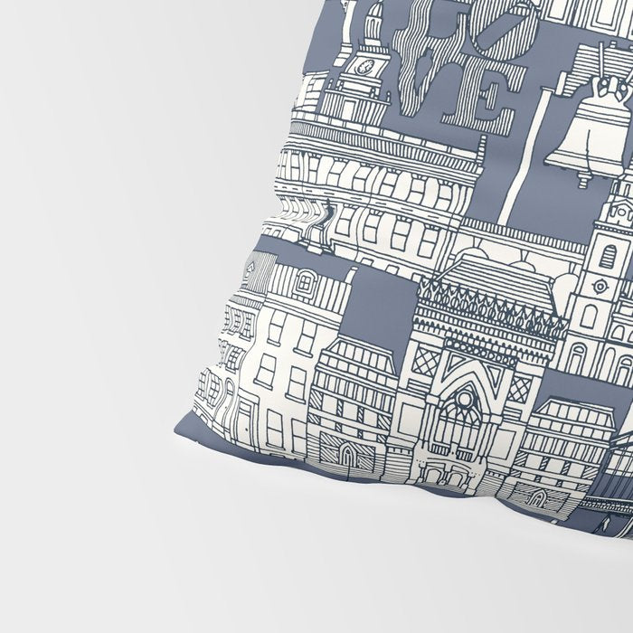 Philadelphia toile blue indigo Pillow Sham Gallery Image 4