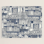 Philadelphia toile blue indigo Jigsaw Puzzle Gallery Image 1