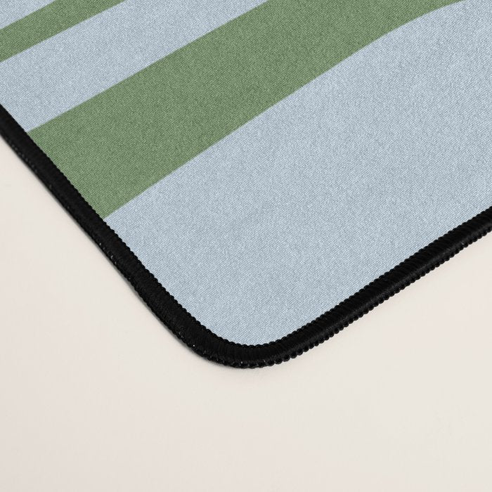Mid Century Modern Piquet Abstract Multi Pattern Green Light Blue Yellow-Orange Desk Mat Gallery Image 4