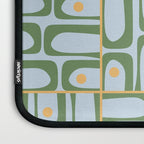 Mid Century Modern Piquet Abstract Multi Pattern Green Light Blue Yellow-Orange Laptop Sleeve Gallery Image 3