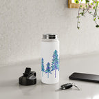 Pine Trees - Navy & Turquoise Palette Water Bottle Gallery Image 5