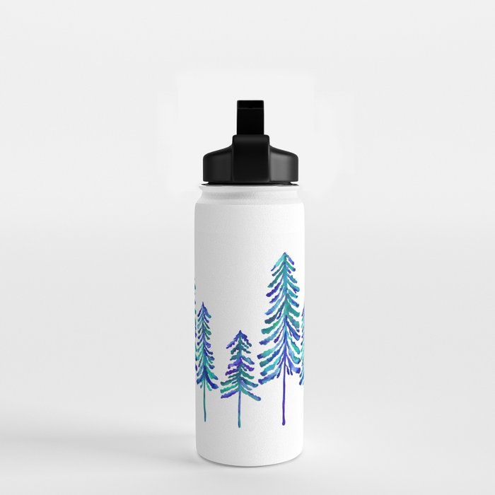 Pine Trees - Navy & Turquoise Palette Water Bottle Gallery Image 2