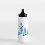 Pine Trees - Navy & Turquoise Palette Water Bottle Gallery Image 3