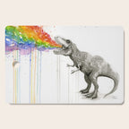 T-Rex Dinosaur Rainbow Puke Taste the Rainbow Watercolor Cutting Board Gallery Image 1