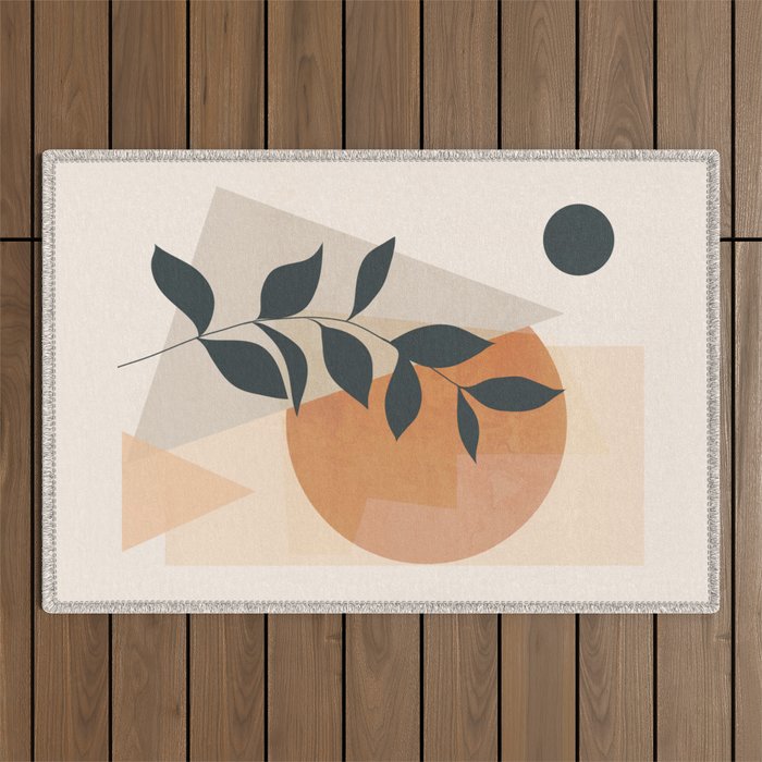 Abstract Art /Minimal Plant 16 Outdoor Rug Gallery Image 1