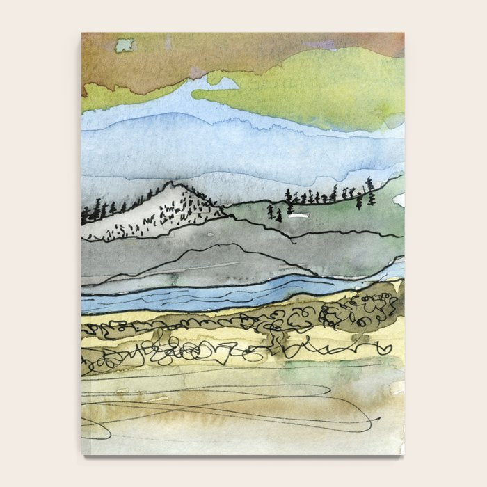 Mountains and River Watercolor Landscape abstract Notebook Gallery Image 4