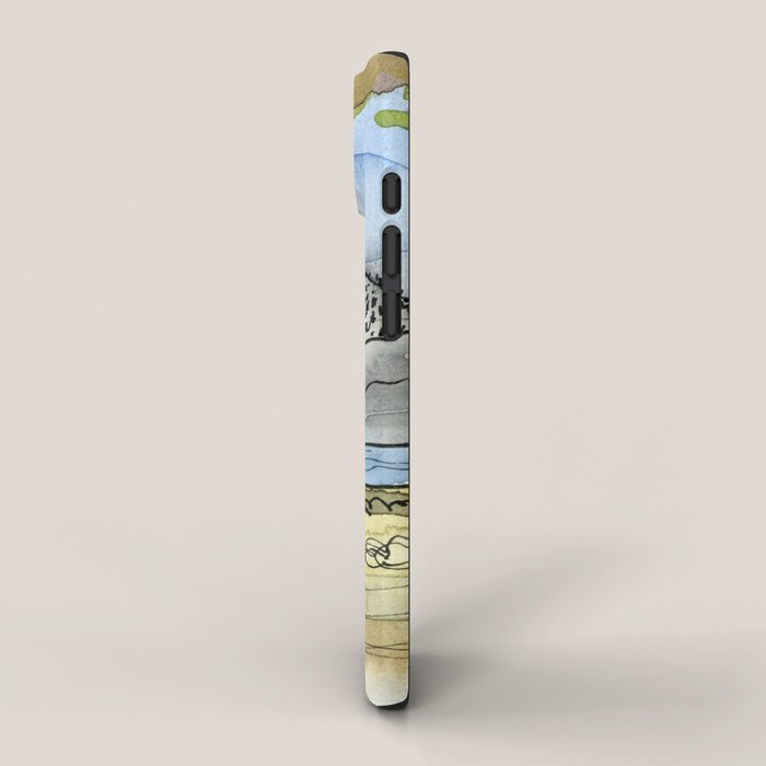 Mountains and River Watercolor Landscape abstract iPhone Case Gallery Image 2