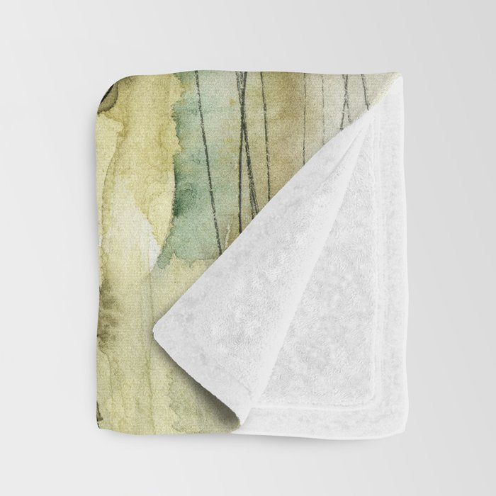 Mountains and River Watercolor Landscape abstract Throw Blanket Gallery Image 3
