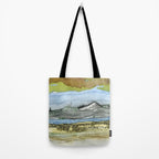 Mountains and River Watercolor Landscape abstract Tote Bag Gallery Image 2