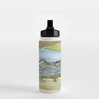 Mountains and River Watercolor Landscape abstract Water Bottle Gallery Image 2