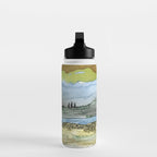 Mountains and River Watercolor Landscape abstract Water Bottle Gallery Image 3