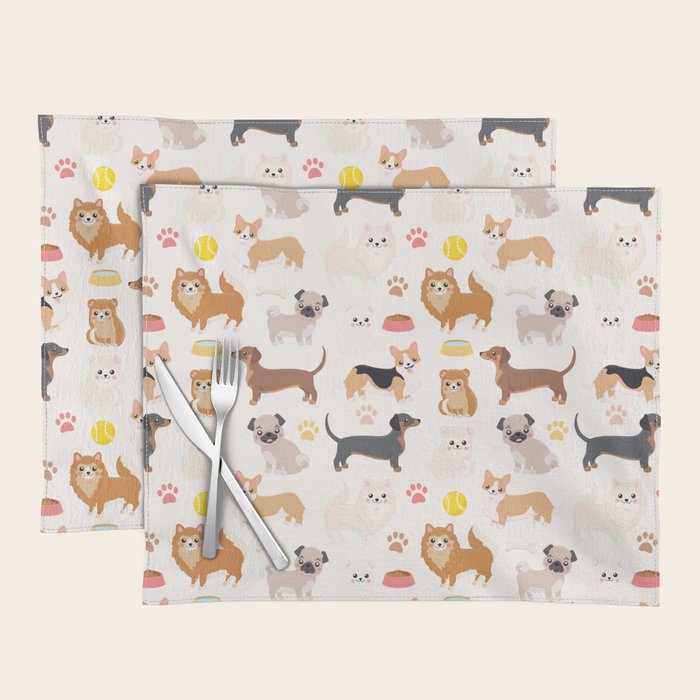 Cute Dog Pattern Placemat Gallery Image 1