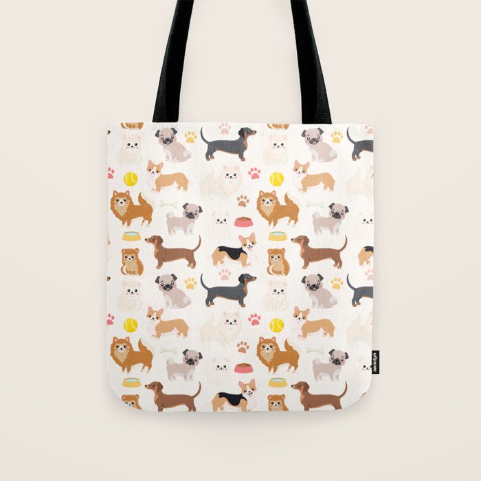 Cute Dog Pattern Tote Bag Gallery Image 1
