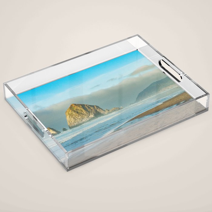 Cannon Beach Oregon, Haystack Rock Acrylic Tray Gallery Image 1