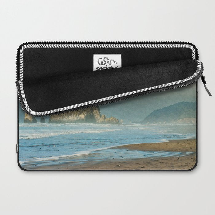 Cannon Beach Oregon, Haystack Rock Laptop Sleeve Gallery Image 2