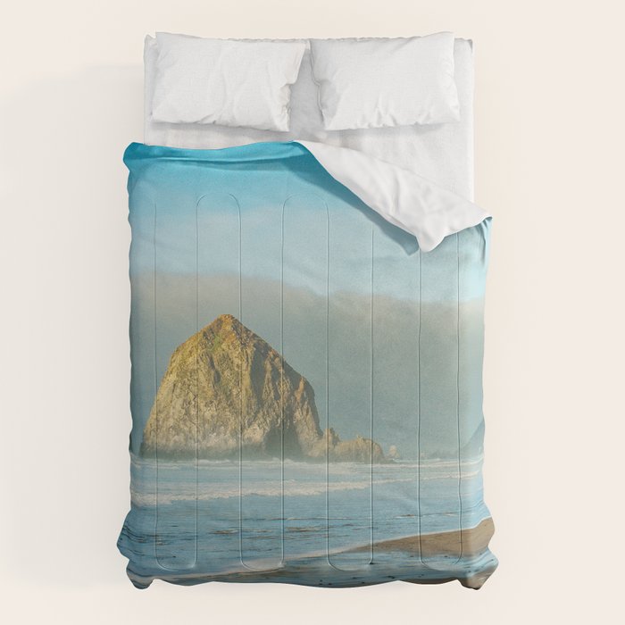 Cannon Beach Oregon, Haystack Rock Comforter Gallery Image 1