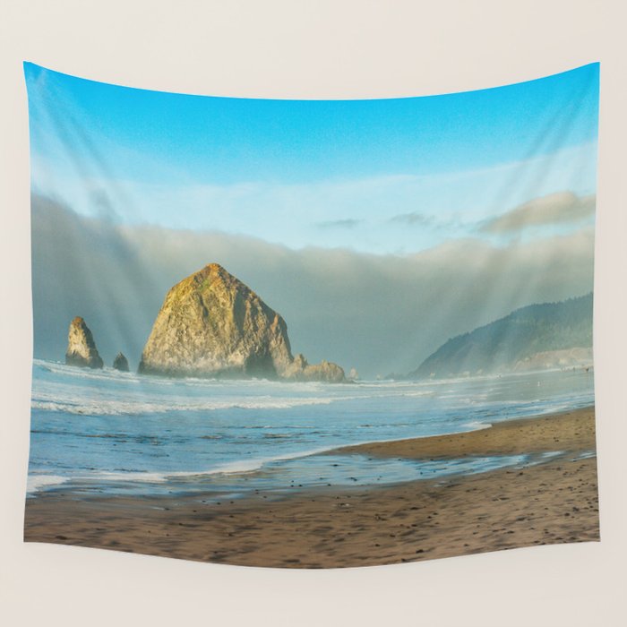 Cannon Beach Oregon, Haystack Rock Wall Tapestry Gallery Image 4