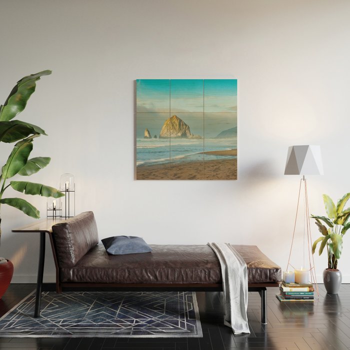 Cannon Beach Oregon, Haystack Rock Wood Wall Art Gallery Image 2