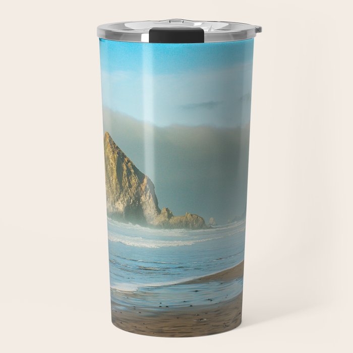 Cannon Beach Oregon, Haystack Rock Travel Mug Gallery Image 1