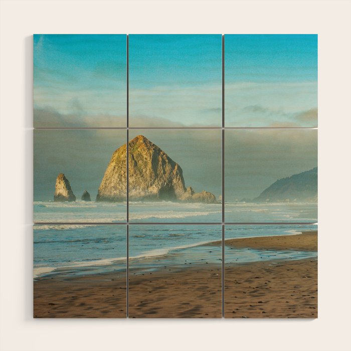 Cannon Beach Oregon, Haystack Rock Wood Wall Art Gallery Image 1