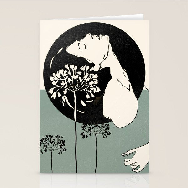 Gentle Beauty 9 Line Drawing Stationery Card Gallery Image 2