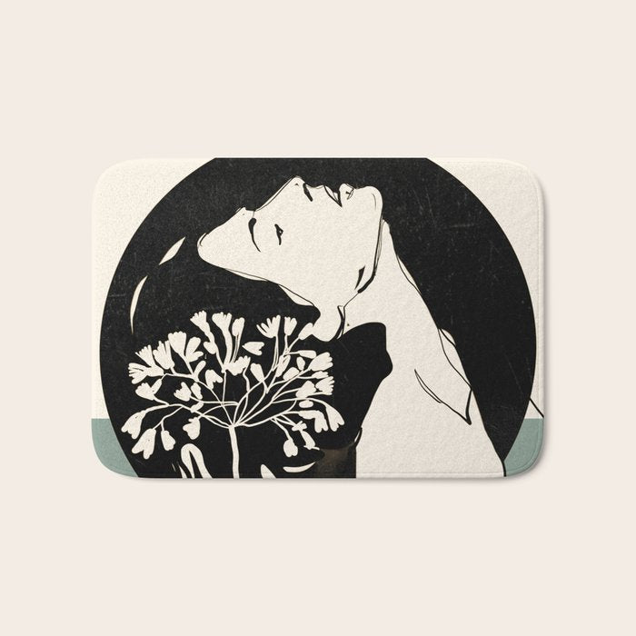 Gentle Beauty 9 Line Drawing Bath Mat Gallery Image 1