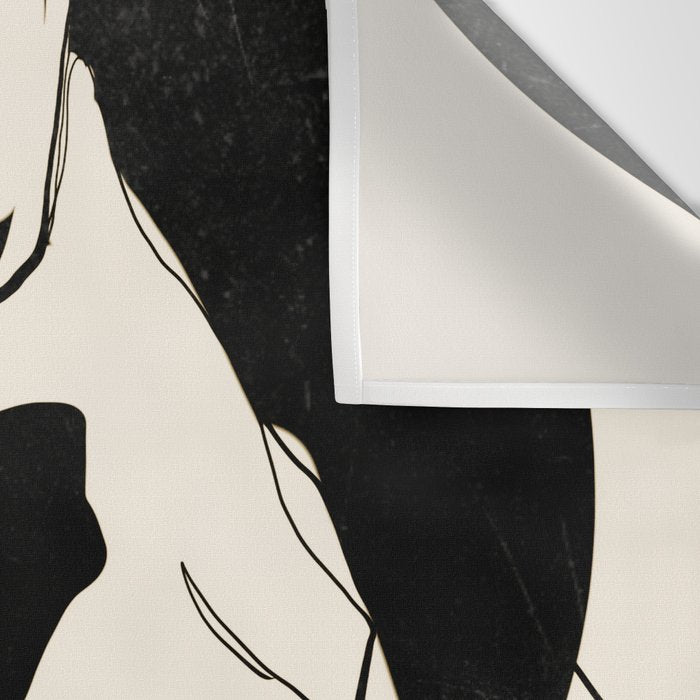 Gentle Beauty 9 Line Drawing Wall Tapestry Gallery Image 3