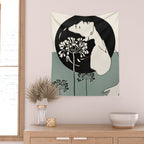 Gentle Beauty 9 Line Drawing Wall Tapestry Gallery Image 2