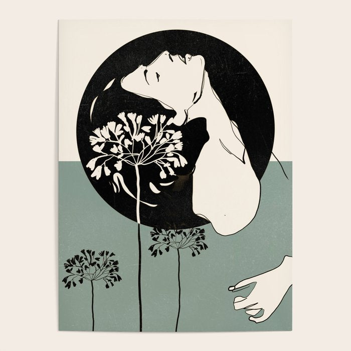 Gentle Beauty 9 Line Drawing Poster Gallery Image 1