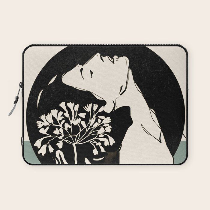 Gentle Beauty 9 Line Drawing Laptop Sleeve Gallery Image 1