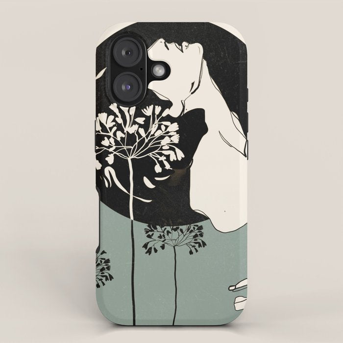 Gentle Beauty 9 Line Drawing iPhone Case Gallery Image 1