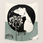 Gentle Beauty 9 Line Drawing Wall Tapestry Gallery Image 4