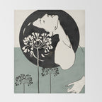 Gentle Beauty 9 Line Drawing Throw Blanket Gallery Image 2
