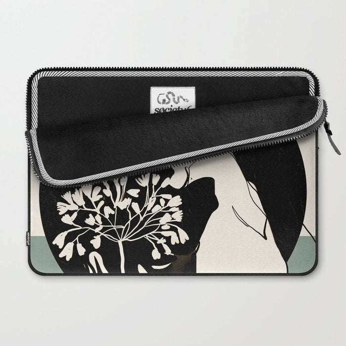 Gentle Beauty 9 Line Drawing Laptop Sleeve Gallery Image 2