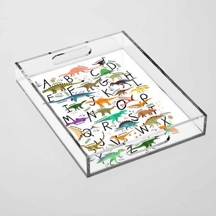 Colorful dinosaur alphabet Acrylic Tray Gallery Image 1