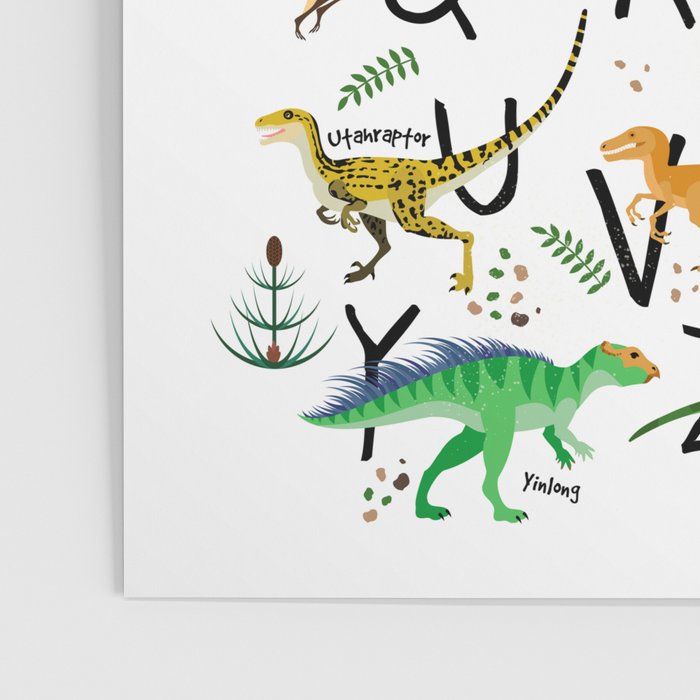 Colorful dinosaur alphabet Poster Gallery Image 3