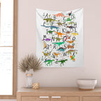 Colorful dinosaur alphabet Wall Tapestry Gallery Image 2