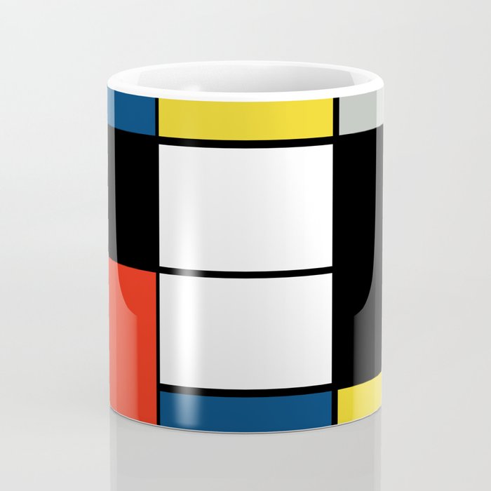 Piet Mondrian - Large Composition A with Black, Red, Gray, Yellow and Blue, 1930 Artwork Coffee Mug Gallery Image 4