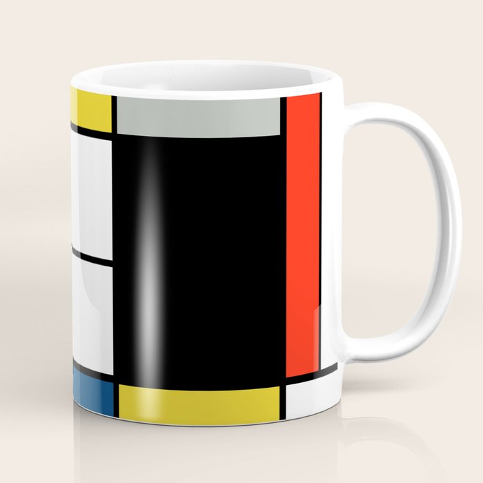 Piet Mondrian - Large Composition A with Black, Red, Gray, Yellow and Blue, 1930 Artwork Coffee Mug Gallery Image 1