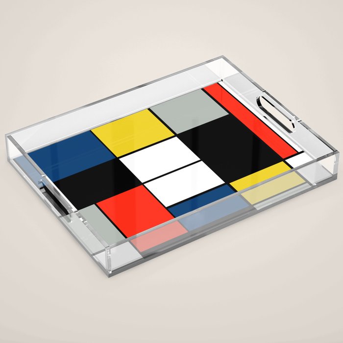 Piet Mondrian - Large Composition A with Black, Red, Gray, Yellow and Blue, 1930 Artwork Acrylic Tray Gallery Image 1