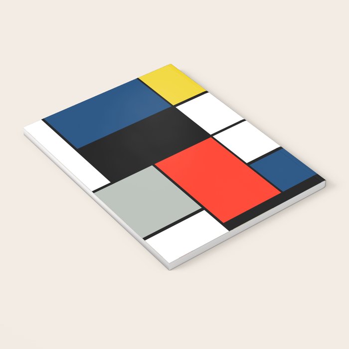 Piet Mondrian - Large Composition A with Black, Red, Gray, Yellow and Blue, 1930 Artwork Notebook Gallery Image 3